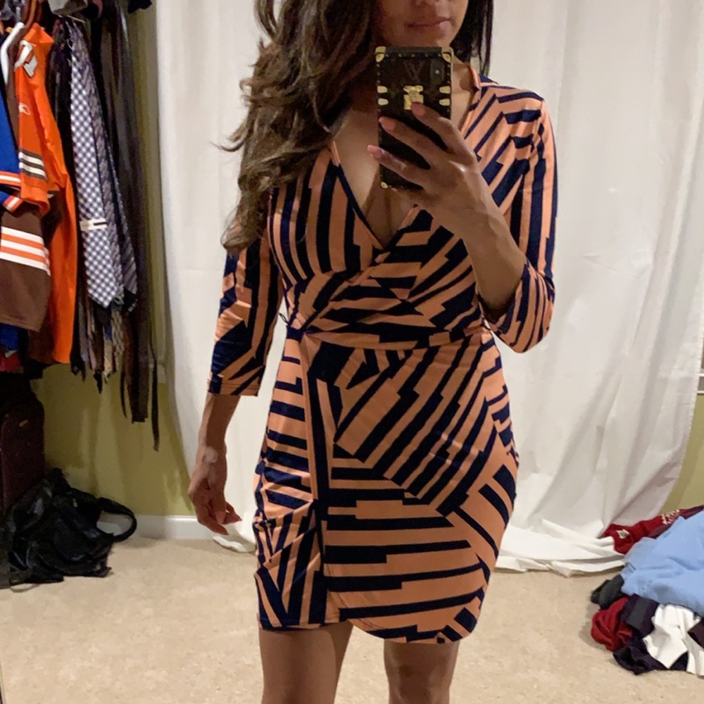 Pink and navy dress